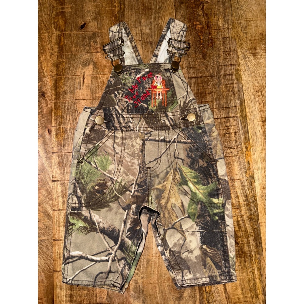 My First Realtree Camo Overalls My First Tree Stand Embroidered Baby Size S